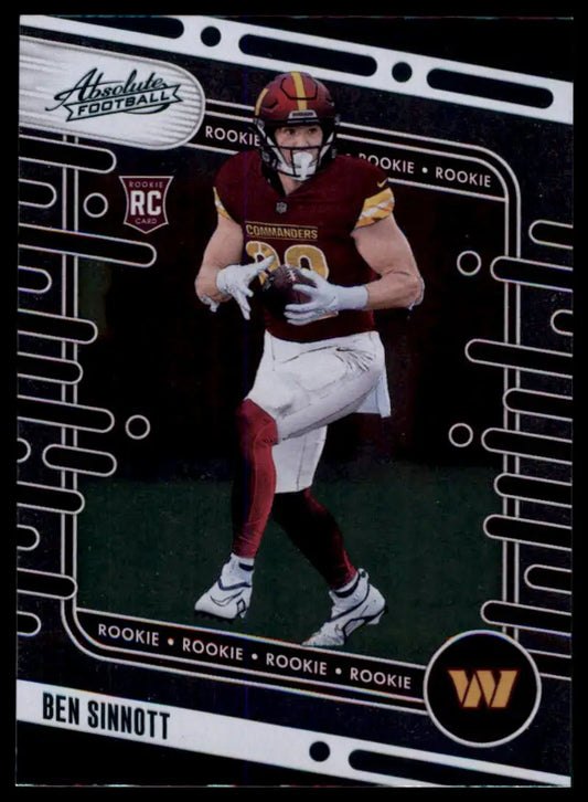 Ben Sinnott Washington Commanders rookie football card from Panini Absolute 2024