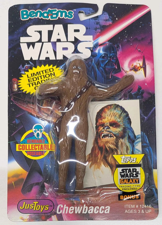 Bendable Chewbacca action figure from Bend-Ems Star Wars with Topps Star Wars Galaxy card