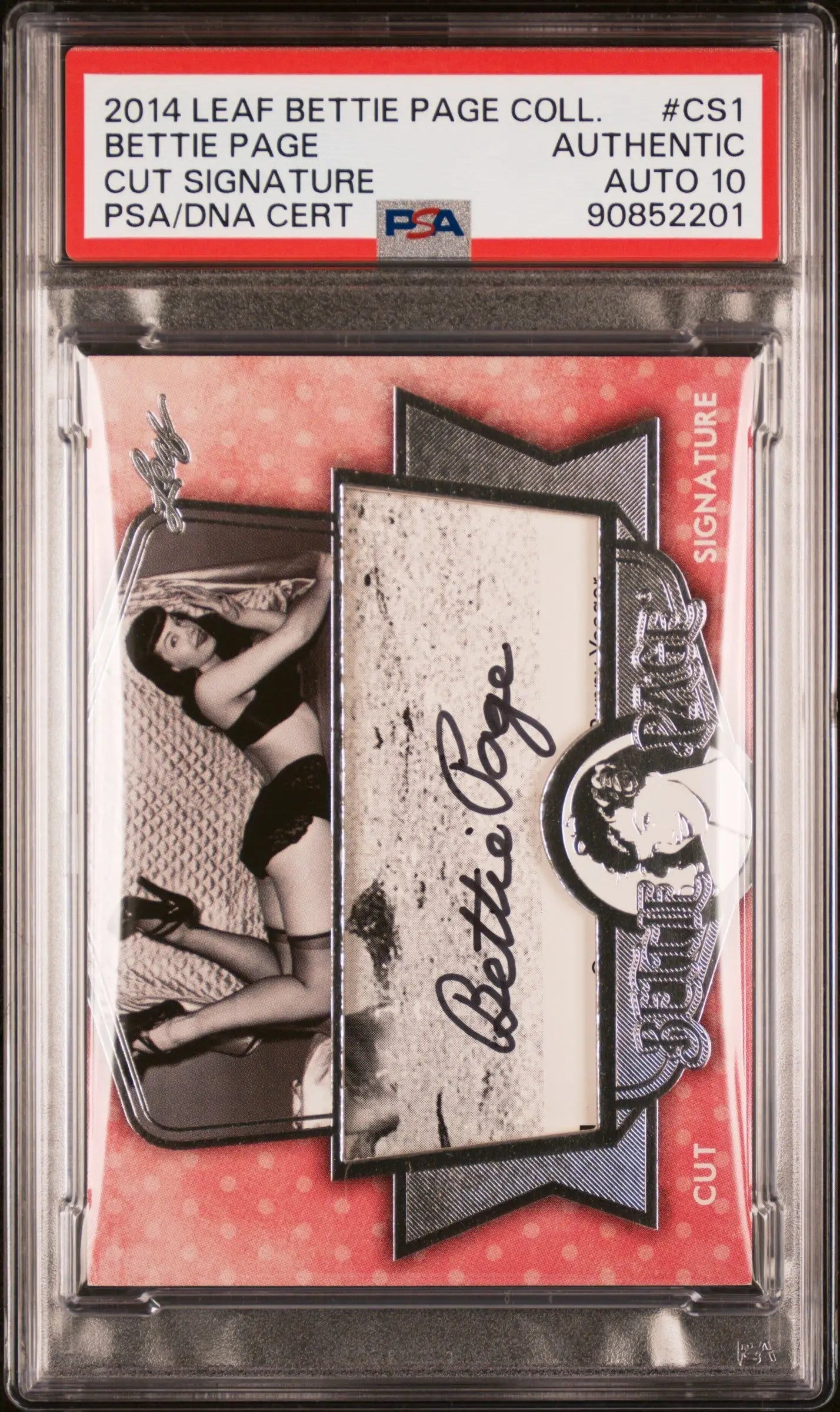 Bettie Page 2014 Leaf Bettie Page Collection Auto PSA Auth Auto 10 - Singles