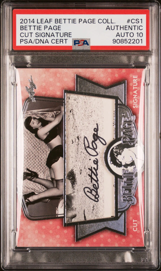 Bettie Page 2014 Leaf Bettie Page Collection Auto PSA Auth Auto 10 - Singles