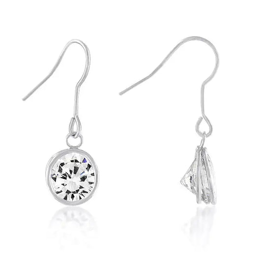 Bezel Solitaire Stud Earrings - Earrings