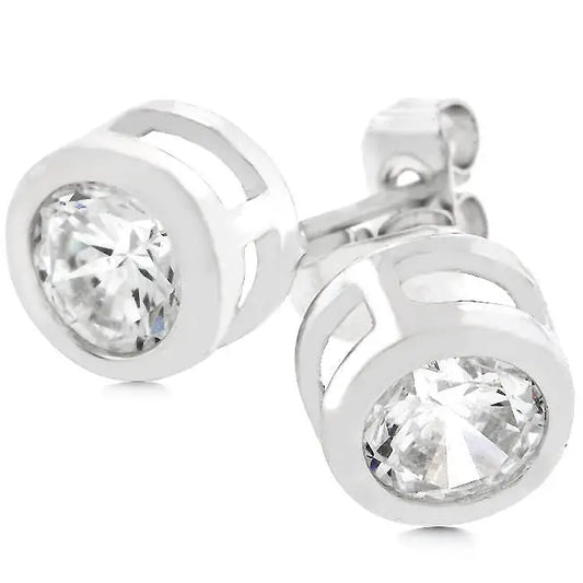 Bezel Stud Earrings - Earrings