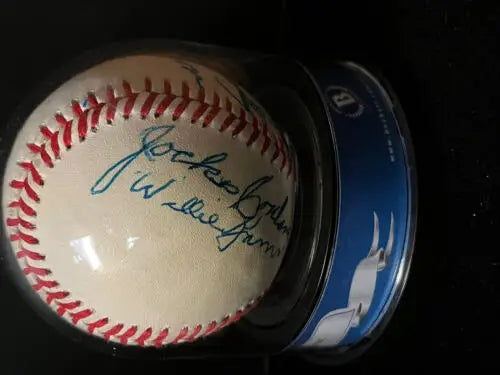 Autographed Bibb Falk Signed Baseball in a protective case Chicago White Sox memorabilia