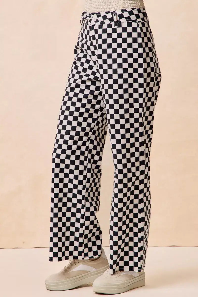 BiBi Gameday Theme Checkered Printed Pants - Printed Pants