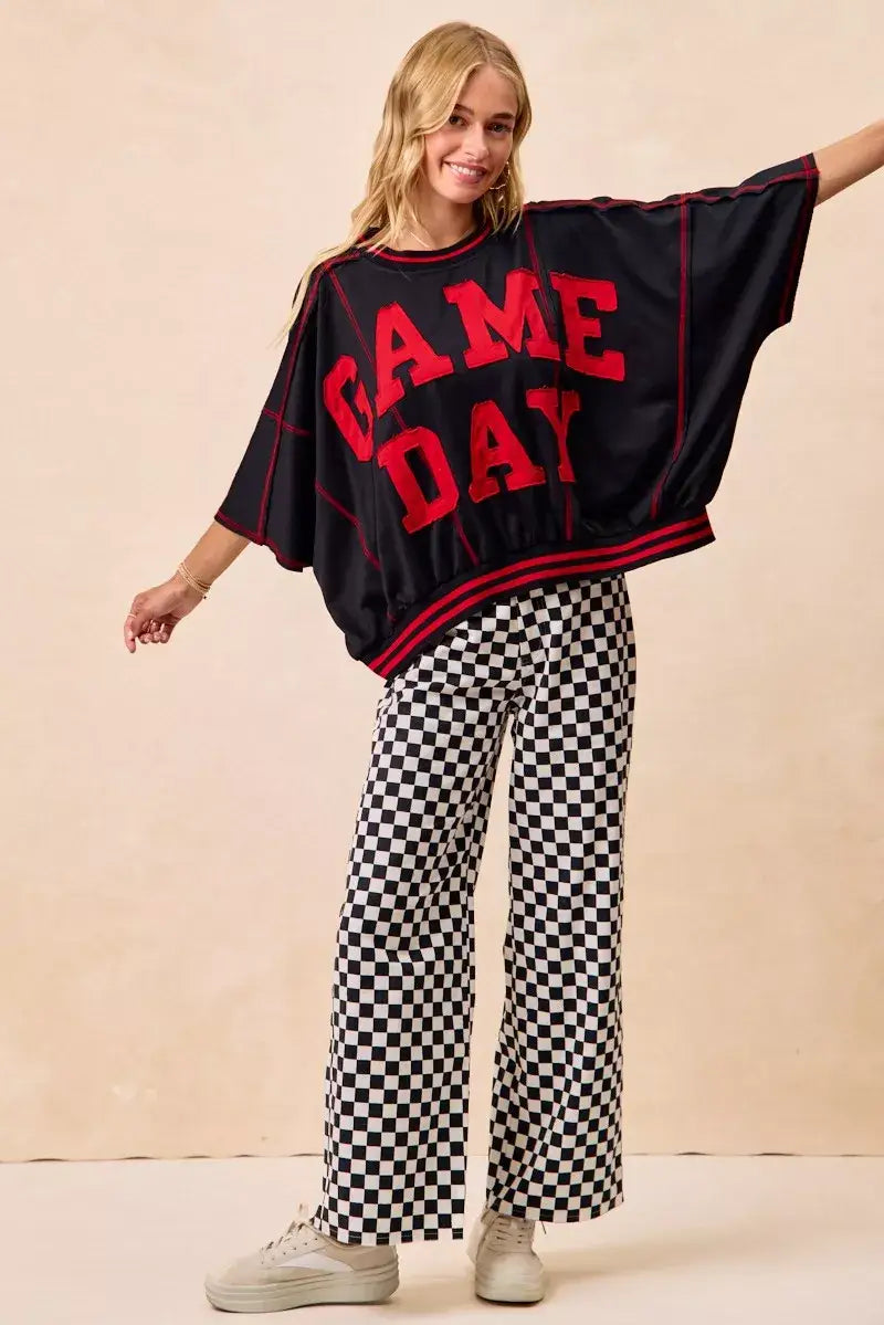 BiBi Gameday Theme Checkered Printed Pants - Printed Pants