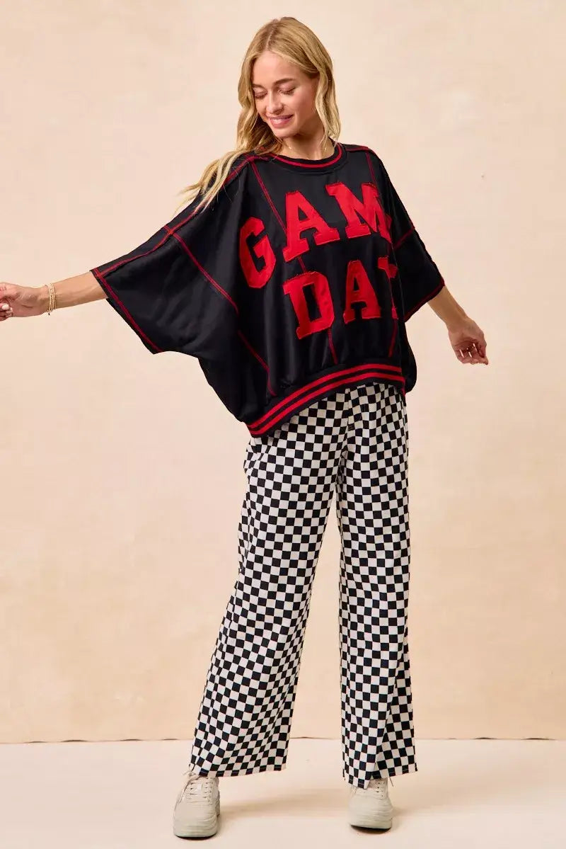 BiBi Gameday Theme Checkered Printed Pants - Printed Pants