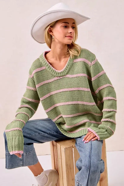 BiBi Striped Long Sleeve Sweater