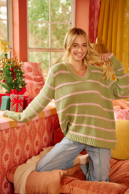 BiBi Striped Long Sleeve Sweater