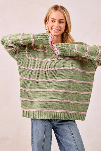 BiBi Striped Long Sleeve Sweater