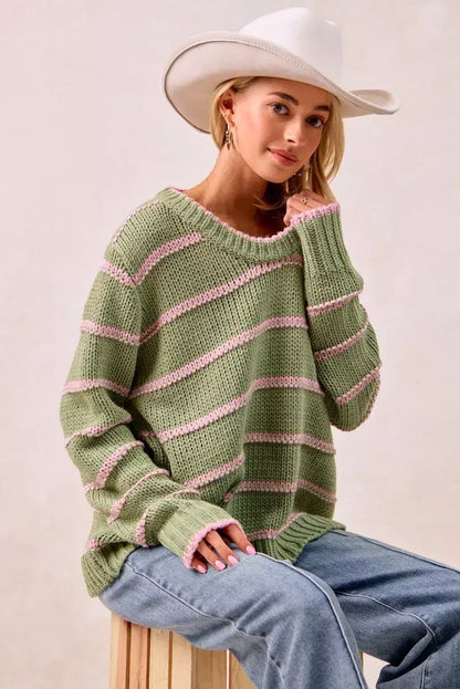 BiBi Striped Long Sleeve Sweater