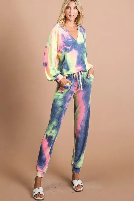 BiBi Tie Dye French Terry Casual Pants