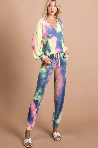 BiBi Tie Dye French Terry Casual Pants