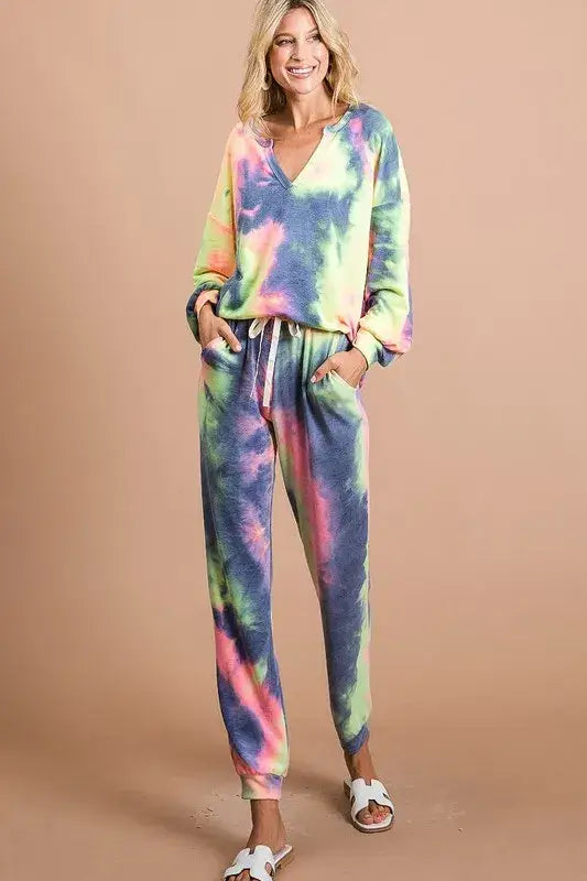 BiBi Tie Dye French Terry Casual Pants