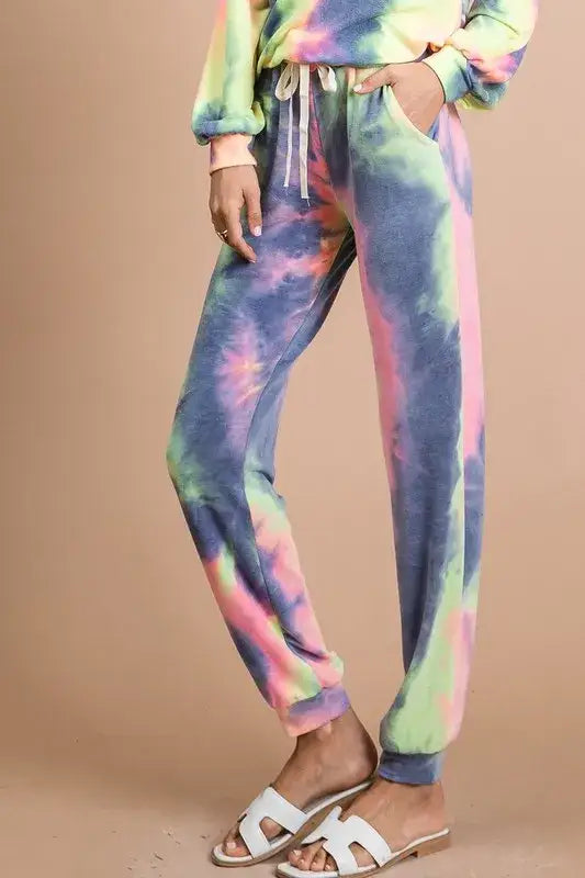 BiBi Tie Dye French Terry Casual Pants