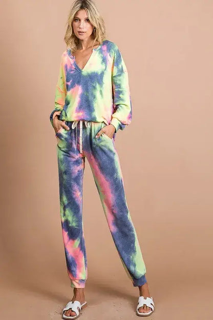 BiBi Tie Dye French Terry Casual Pants