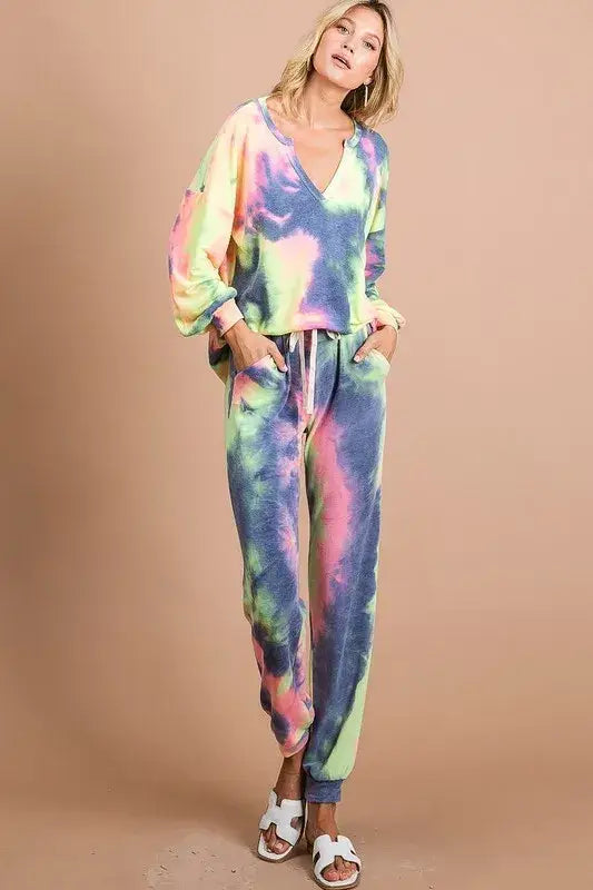 BiBi Tie Dye French Terry Casual Pants