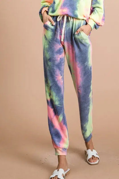 BiBi Tie Dye French Terry Casual Pants