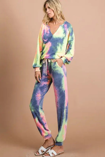 BiBi Tie Dye French Terry Casual Pants