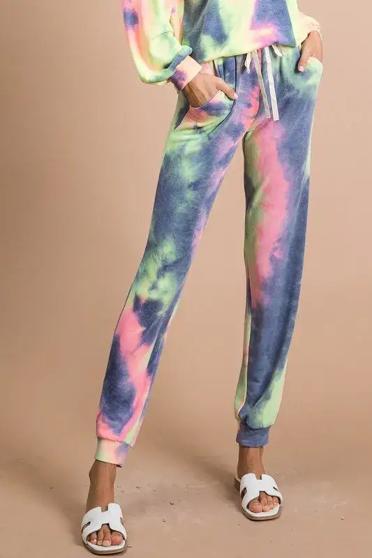 BiBi Tie Dye French Terry Casual Pants