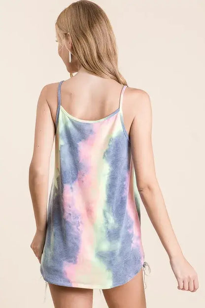 BiBi Tie Dye Terry Camisole with Caged Neck