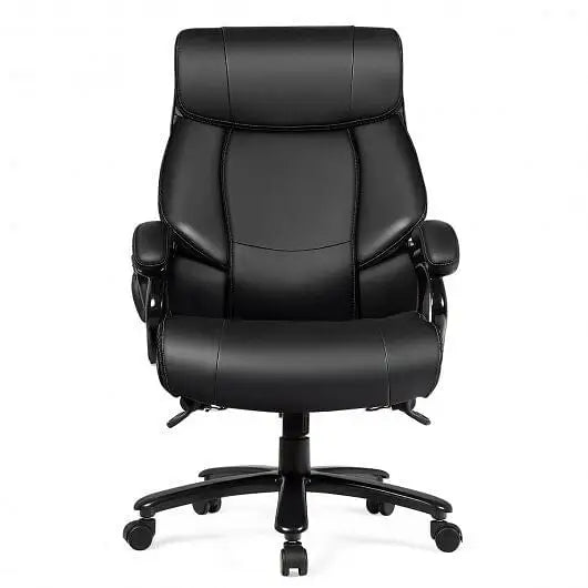 Big & Tall 400lb PU Leather Massage Office Chair-Black - Color:Black - Office Chairs