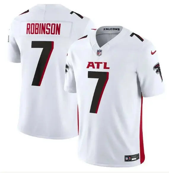 White Atlanta Falcons Bijan Robinson Nike Alternate Vapor F.U.S.E. Limited Jersey featuring red and black accents