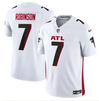 White Atlanta Falcons Bijan Robinson Nike Alternate Vapor F.U.S.E. Limited Jersey featuring red and black accents