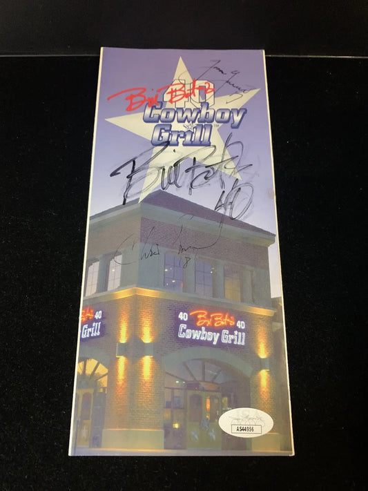 Signed Bob’s Cowboy Grill promotional item from Bill Bates Signed Dallas Cowboys Grill Menu