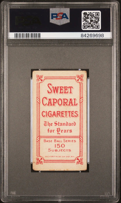 Vintage Bill Bergen T206 Sweet Caporal card in graded PSA 2.5 protective case