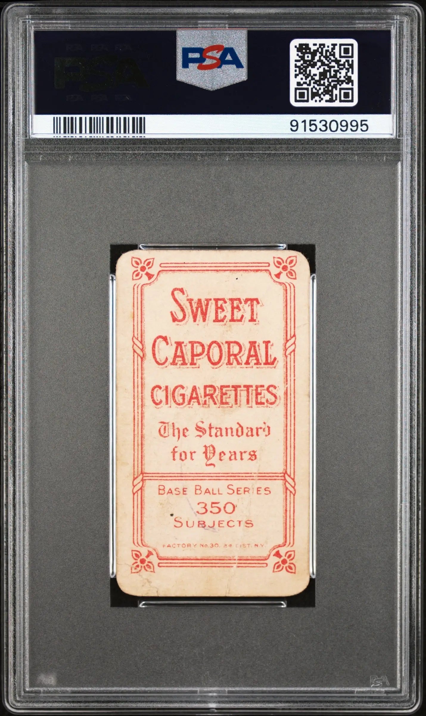 Bill Bradley T206 Sweet Caporal cigarette pack card in PSA graded holder