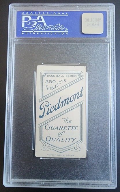 PSA-graded T206 Piedmont 350/25 baseball card of Bill Graham in protective case