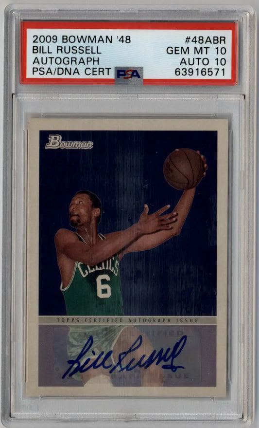 Bill Russell 2009-10 Bowman ’48 Auto #48ABR PSA 10 Gem Mint Auto 10 - Singles