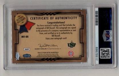 Bill Russell 2012-13 Fleer Retro Mystique Fresh Ink Auto PSA 10 Gem Mint Auto 10 - Singles