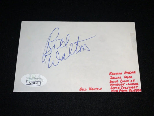 Autographed Bill Walton trading card from Celtics and Trailblazers with JSA certification