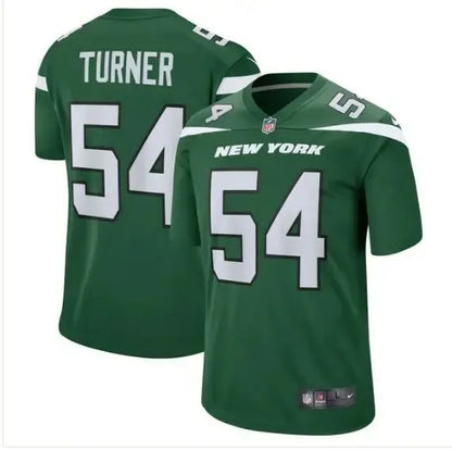 Green Billy Turner New York Jets Nike Game Jersey with number 54, perfect for Jets Nike Game fans