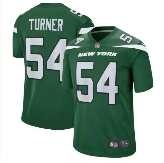 Green Billy Turner New York Jets Nike Game Jersey with number 54, perfect for Jets Nike Game fans