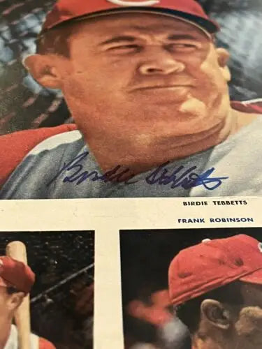 Birdie Tebbetts Signed Magazine Page Photo Autographed Cincinnati Reds JSA 1957