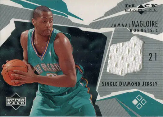 Basketball trading card of J. Maglorie in teal jersey from Black Diamond Basketball