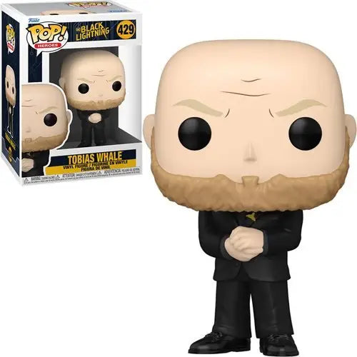 Black Lightning Tobias Whale Funko Pop vinyl figure in a black suit with bald head