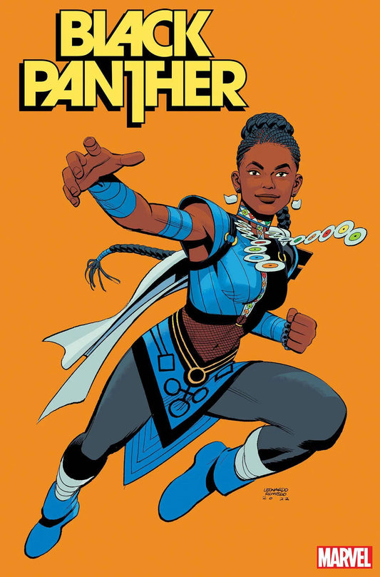 Comic book style artwork of a young superhero in BLACK PANTHER #14 ROMERO VAR