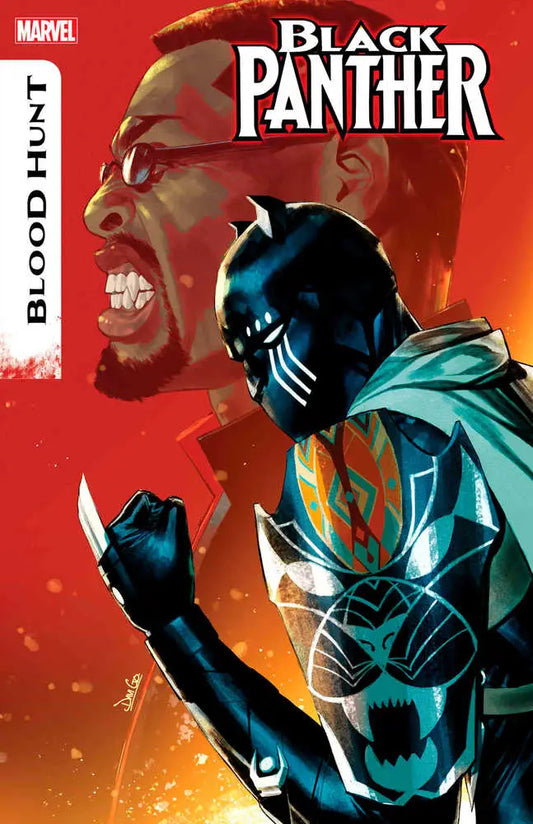 Dynamic Black Panther Blood Hunt #1 Davi Go Variant cover art with glowing blue details