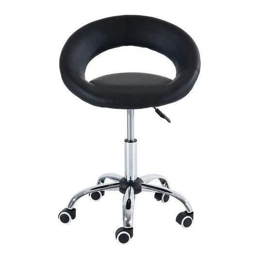 Black Saddle Adjustable Hydraulic Rolling Swivel Massage Salon Stool Chair - Salon Stool