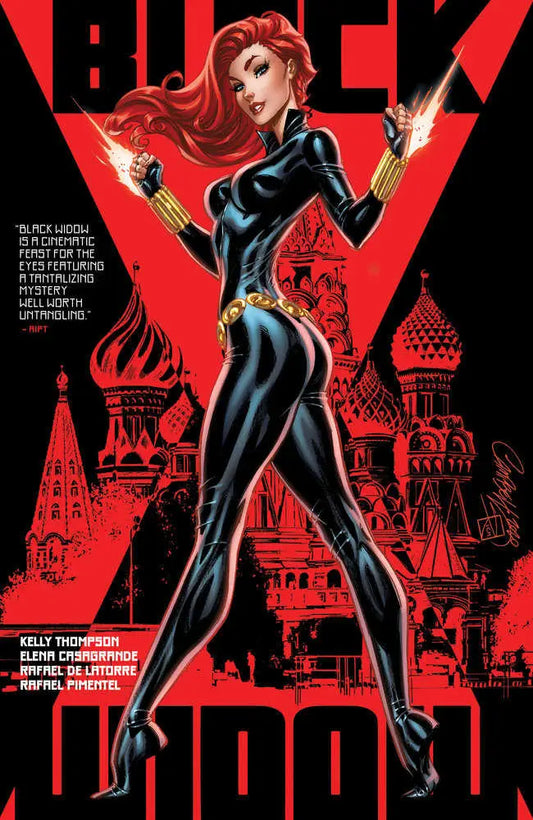 Comic book cover for Black Widow by Kelly Thompson, Eisner Award-winning series