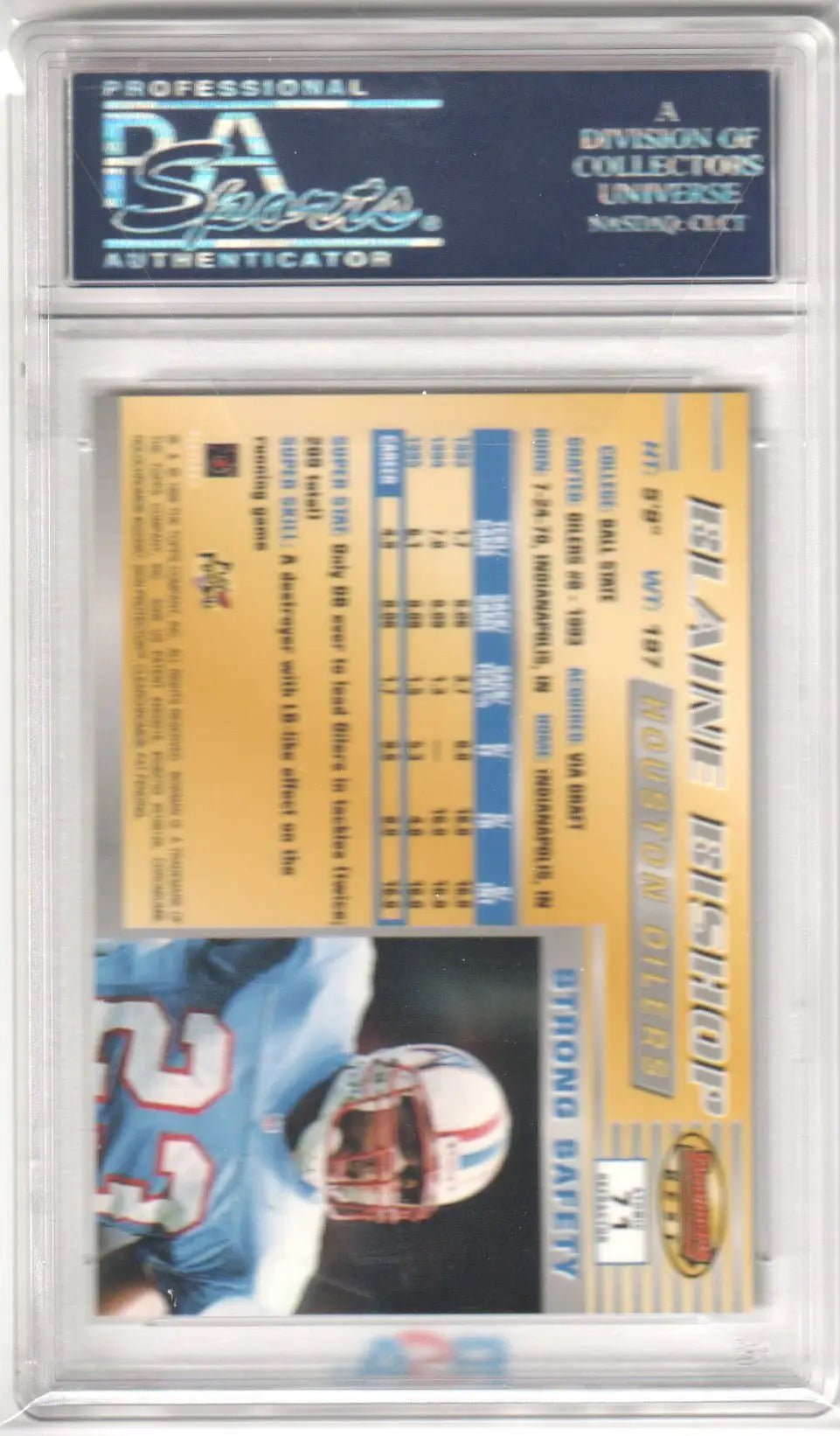 Encased Blaine Bishop 1996 Bowmans Best Atomic Refractor PSA 9 Mint card from Columbia Hobby