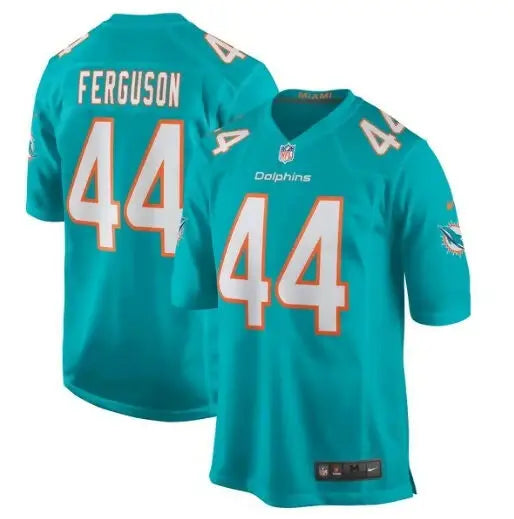 Teal Miami Dolphins NFL jersey with number 44 and Ferguson on the back