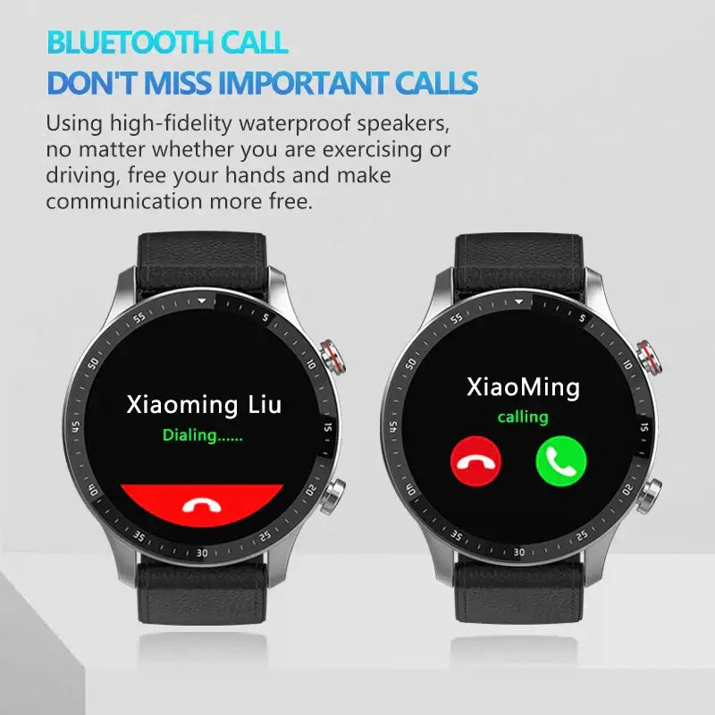 Smartwatches displaying call functions from Blood Pressure Heart Rate Fitness Tracker Sports Smartwatches