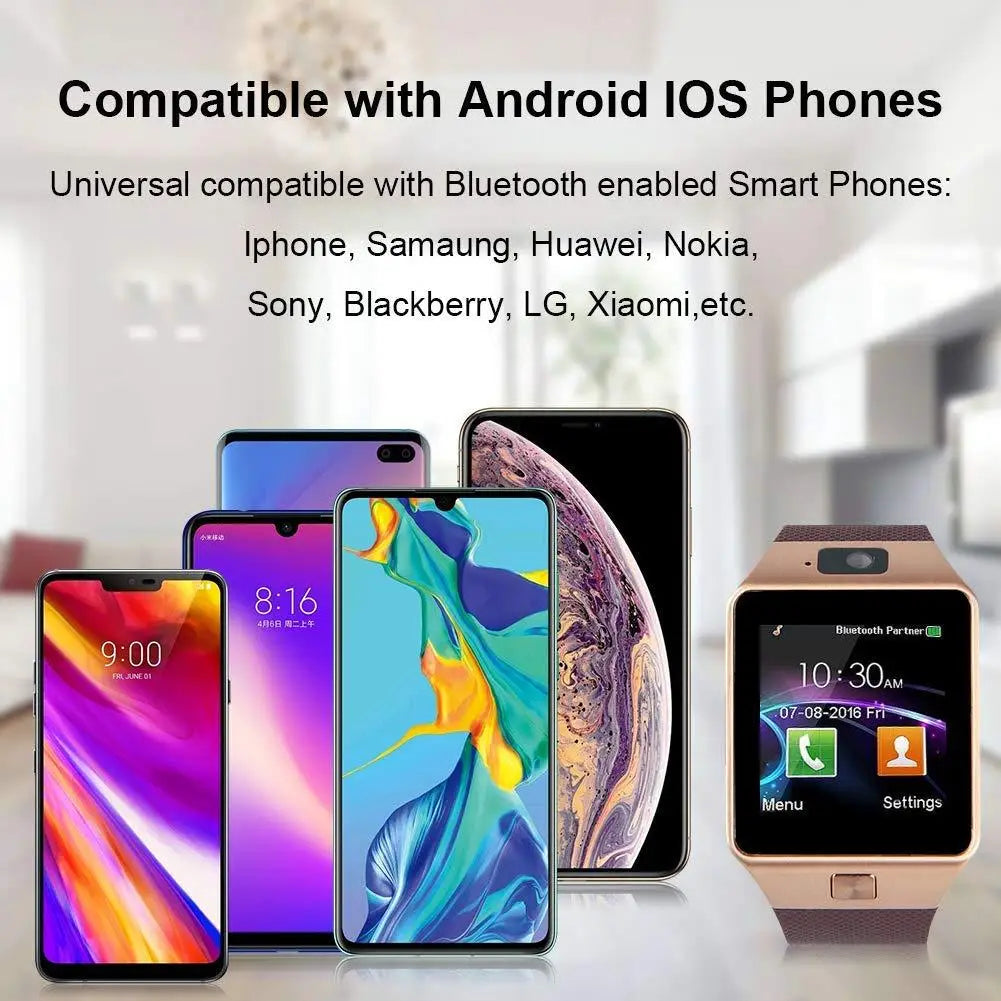 Bluetooth Android smart watch compatible with iOS and Android smartphones from various brands