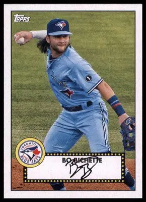 Bo Bichette baseball card from 2021 Topps 1952 Topps Redux featuring Toronto Blue Jays