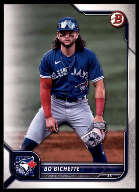Bo Bichette baseball card from 2022 Bowman series for Toronto Blue Jays