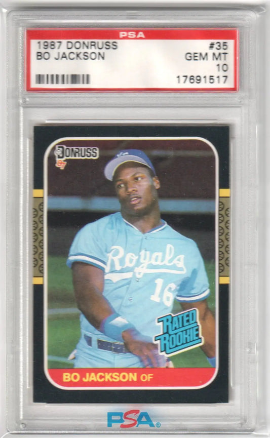 Graded Bo Jackson baseball card from Columbia Hobby, Donruss RC Rookie PSA 10 GEM MINT